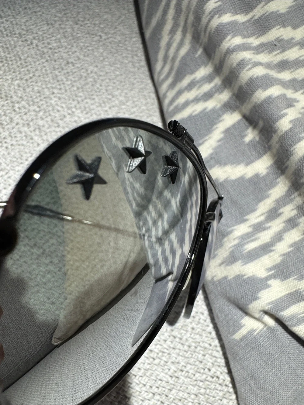 Givenchy Black Star-Embellished Mirror Avaitor Sunglasses - Unisex Accessories